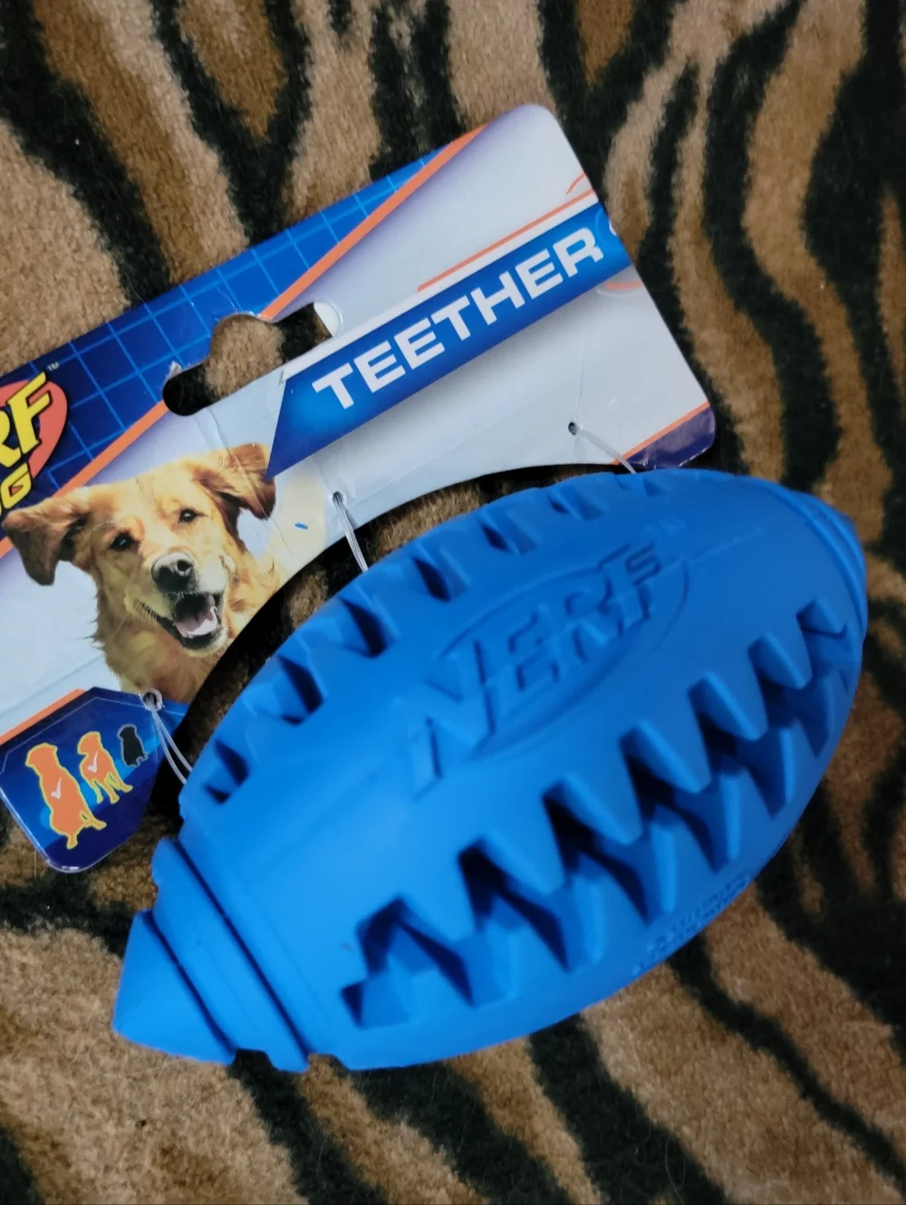 Nerf Dog Blue Teether Chew Toy Med/large Ea.